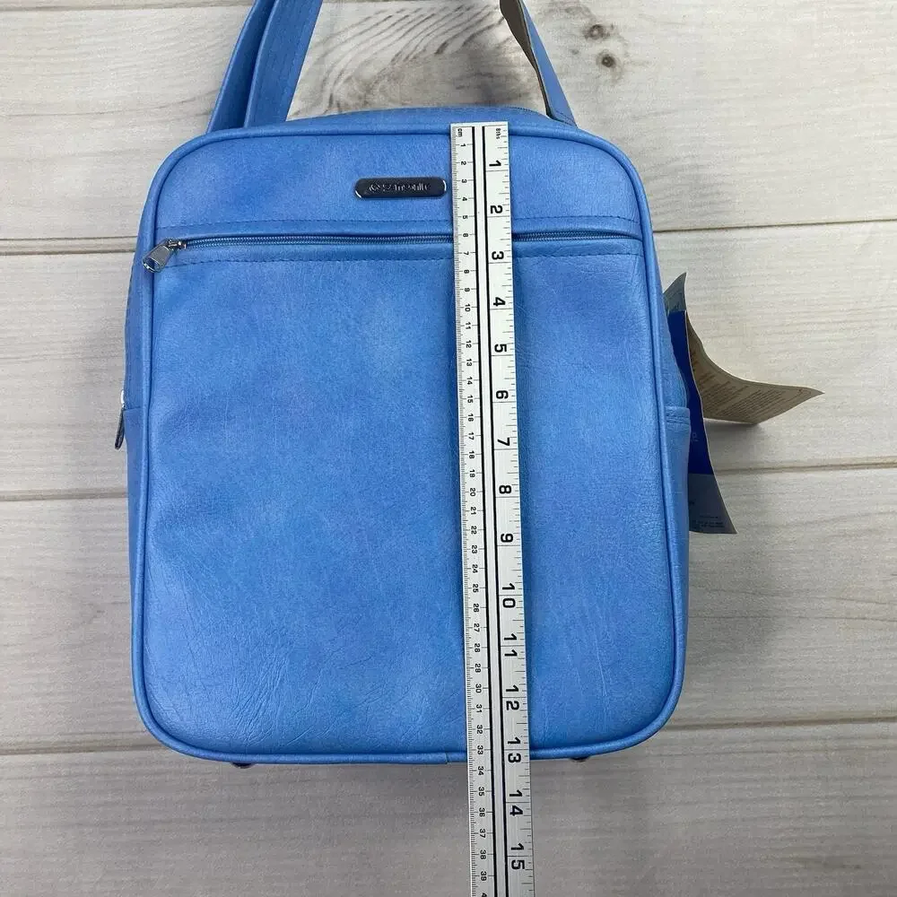 RETRO Vtg Samsonite Silhouette Weekender Bag Luggage Blue/Tan Shoulder Tote NOS